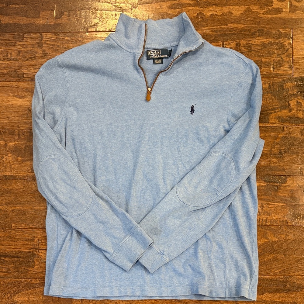 Polo Ralph Lauren Light Blue Quarter-Zip Sweater
